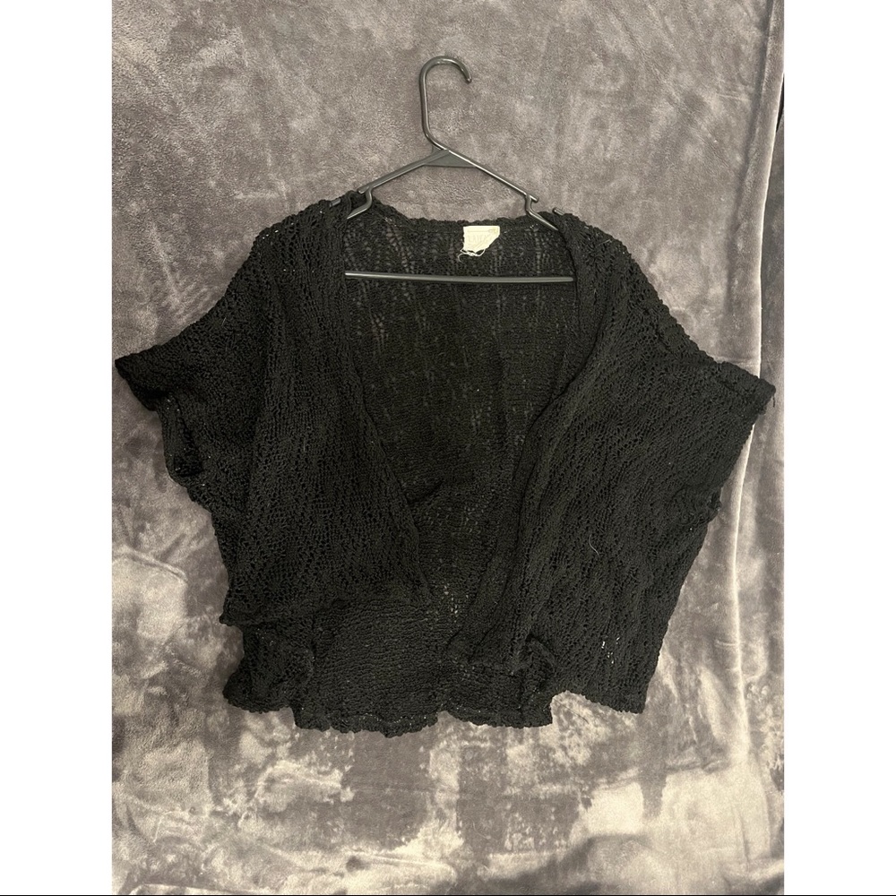 One Size Black LA Heart Cardigan